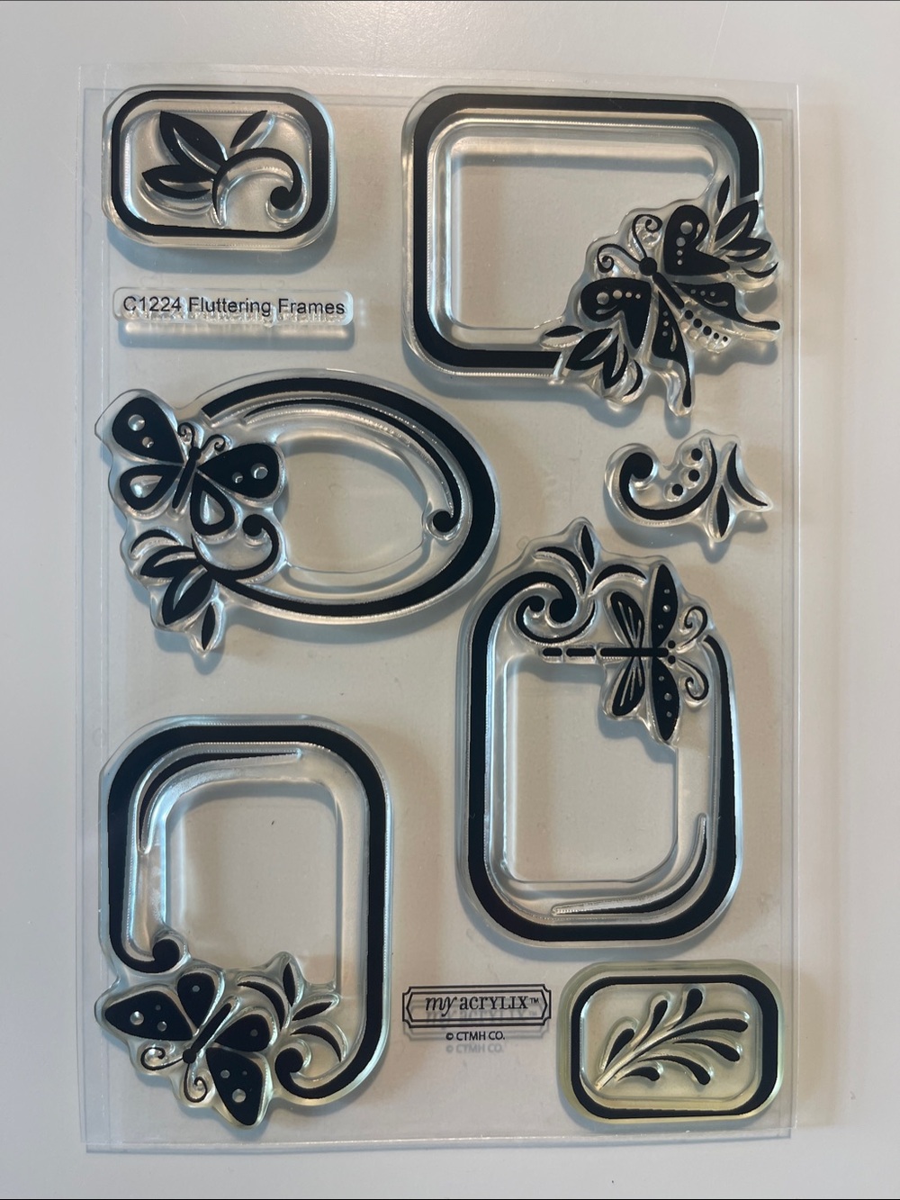 My Acrylix - Fluttering Frames Clear Stamp Set - Never Used